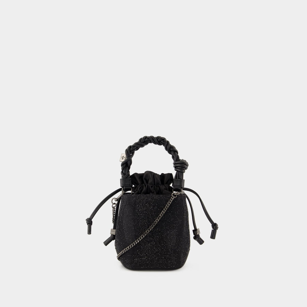 Sac À Bandoulière Bou Bucket Mini Strass - Ganni - Polyester - Noir