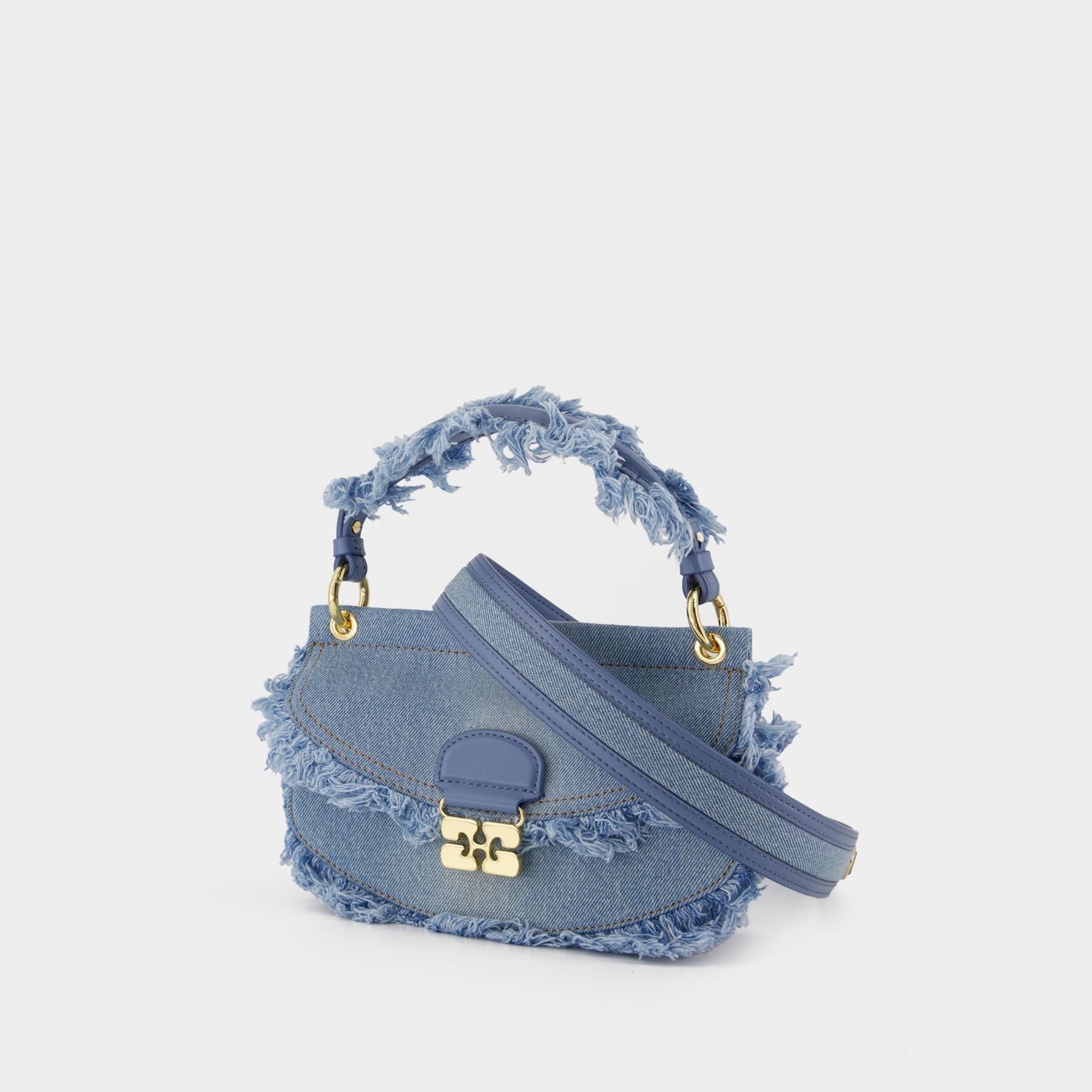 Sac À Bandoulière Apo G Mini - Ganni - Coton - Bleu
