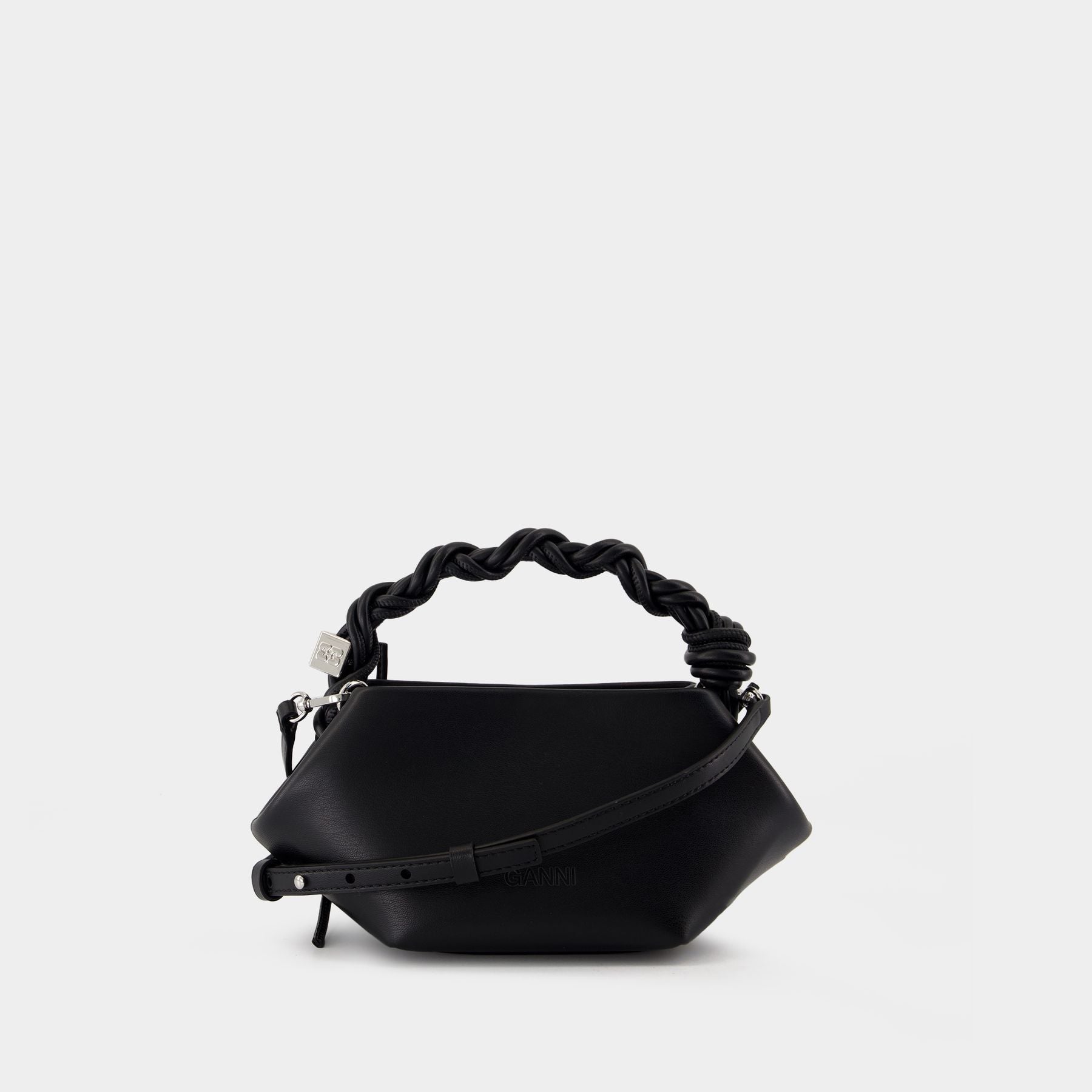 Sac À Bandoulière Bou Mini Eyelets - Ganni - Cuir - Noir