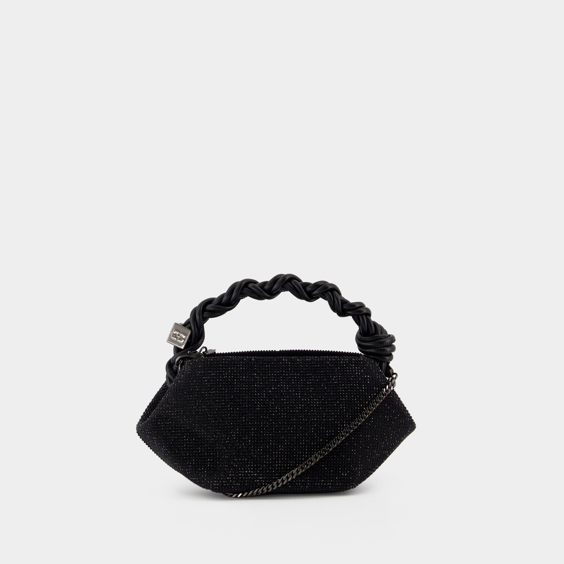 Sac À Bandoulière Bou Mini Strass - Ganni - Polyester - Noir