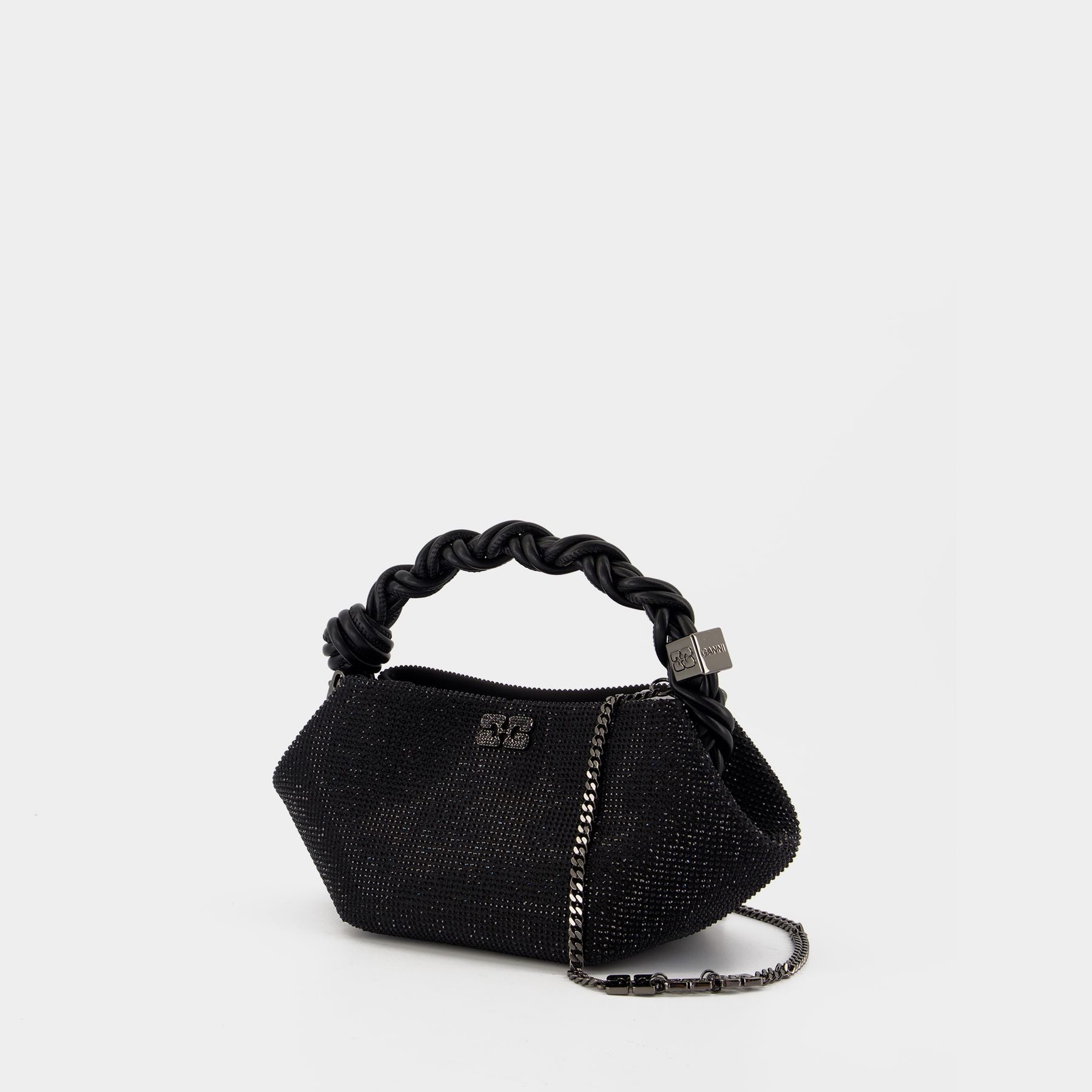 Sac À Bandoulière Bou Mini Strass - Ganni - Polyester - Noir