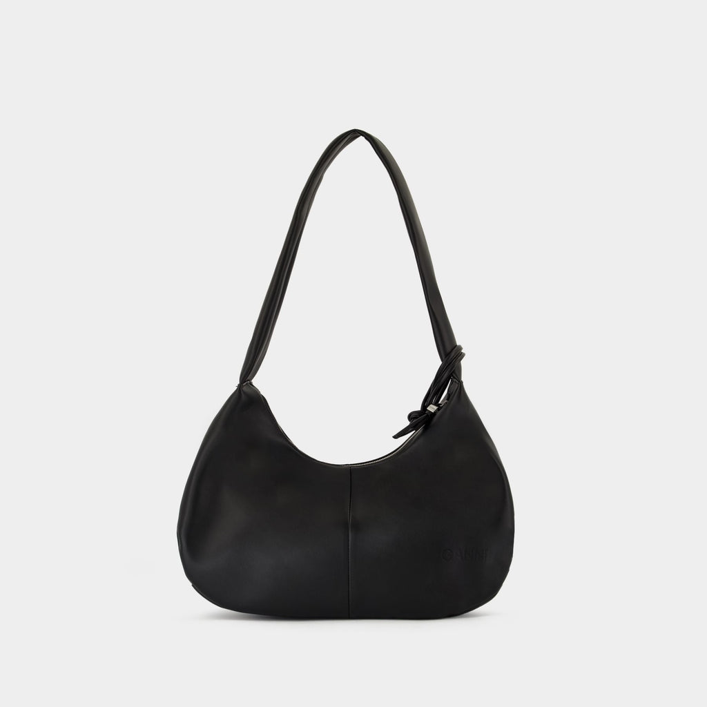 Sac Porté Épaule Bou Medium - Ganni - Cuir - Noir