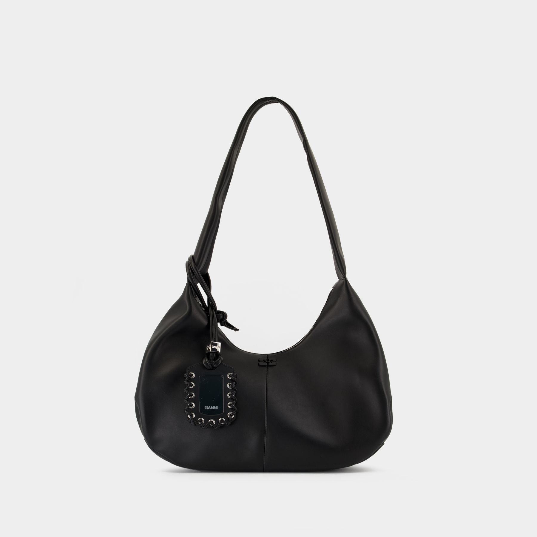 Sac Porté Épaule Bou Medium - Ganni - Cuir - Noir