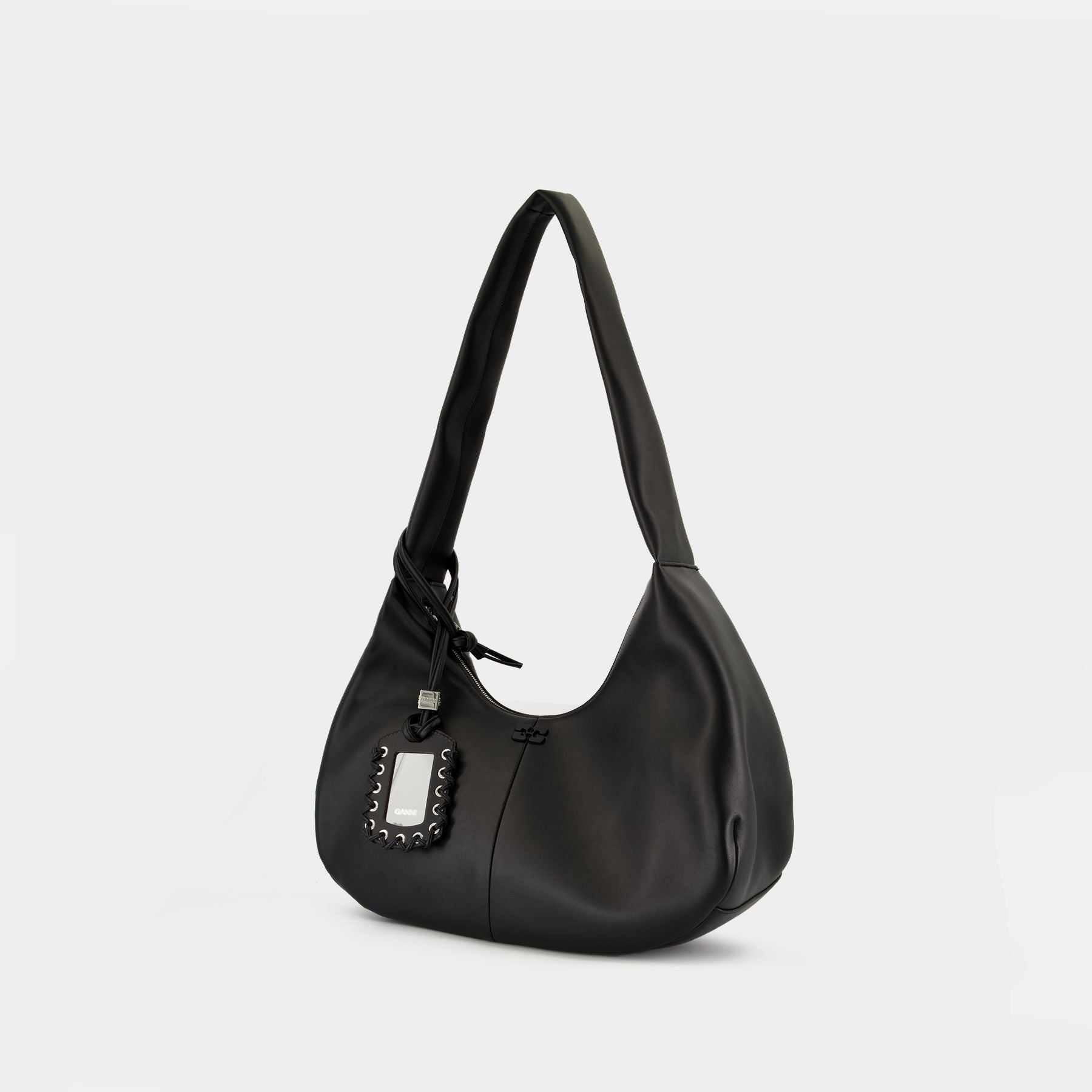 Sac Porté Épaule Bou Medium - Ganni - Cuir - Noir