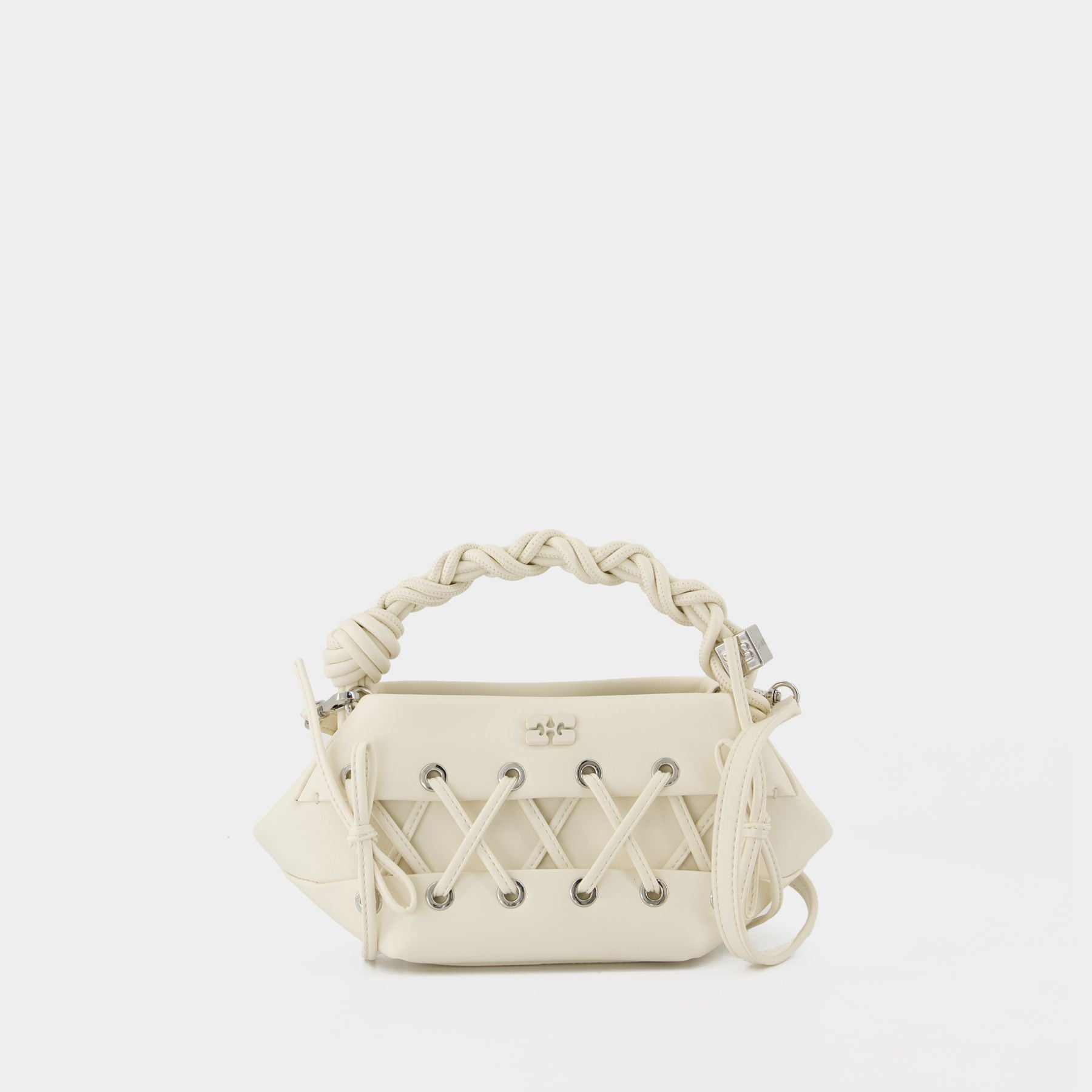 Sac À Bandoulière Bou Mini Eyelets - Ganni - Cuir - Blanc