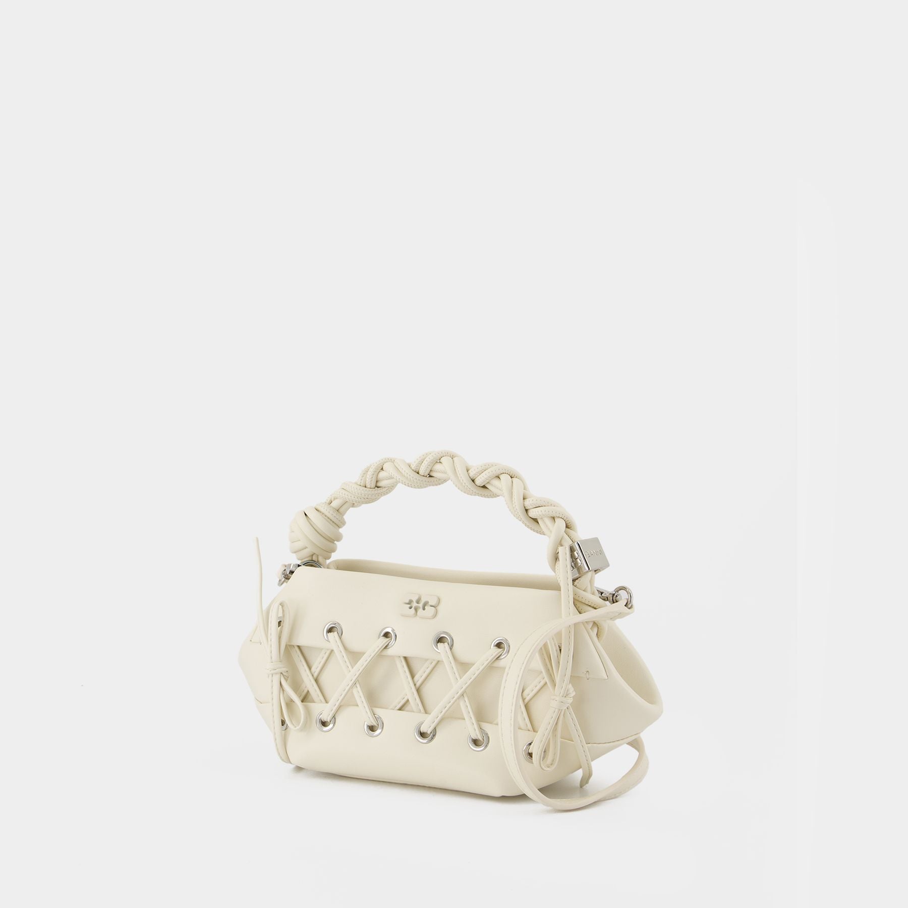Sac À Bandoulière Bou Mini Eyelets - Ganni - Cuir - Blanc