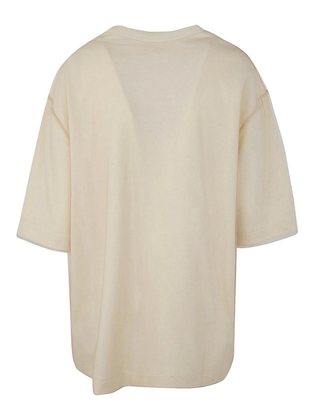 AMI Paris  - T-Shirt Ami de Cœur Brodé Champagne Ivoire
