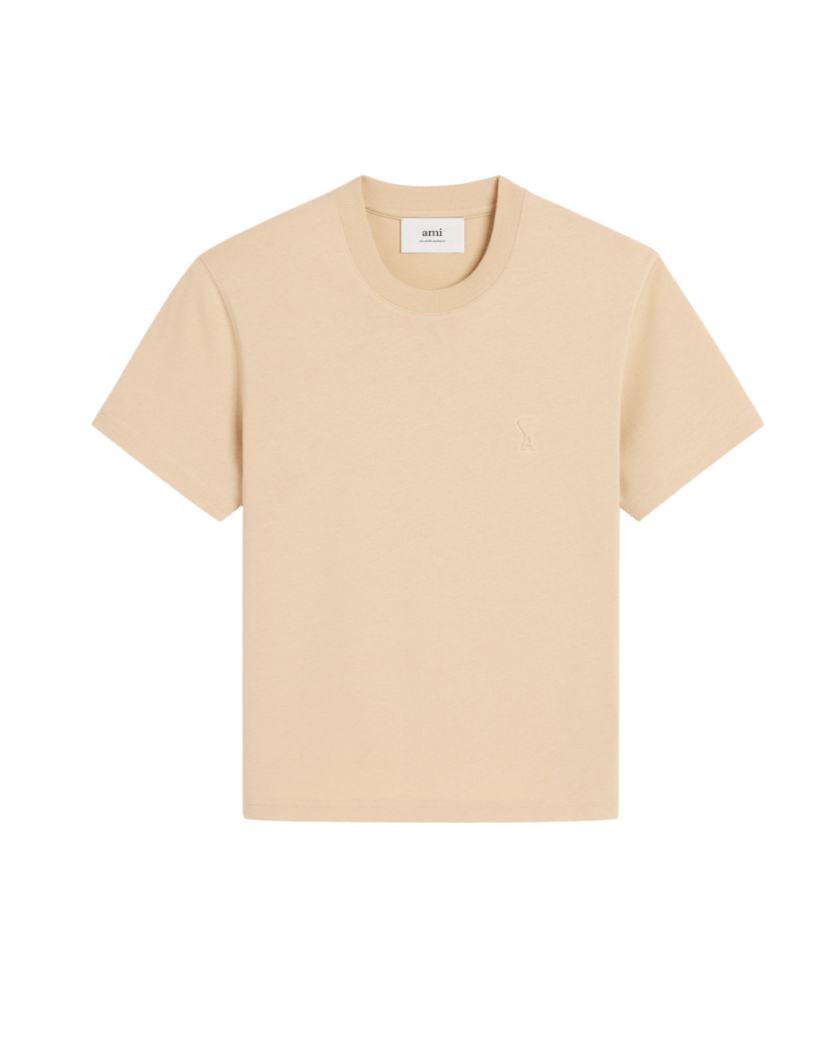 AMI PARIS - T-SHIRT AMI DE COEUR EN COTON Beige