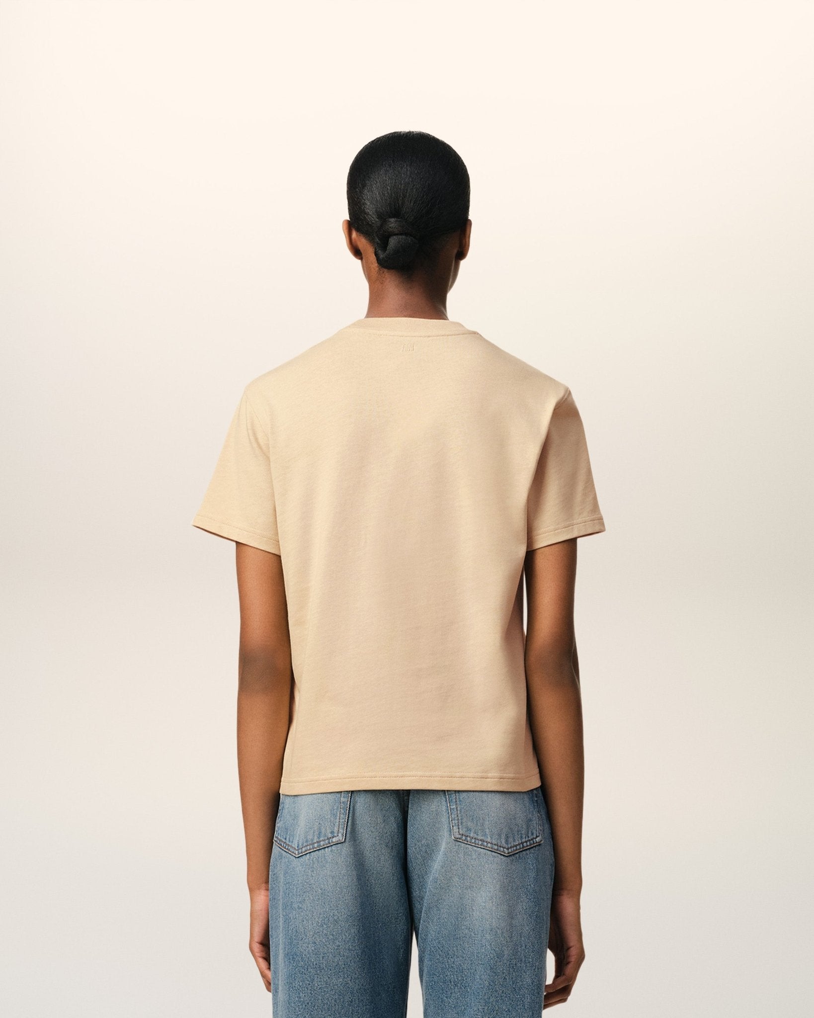 AMI PARIS - T-SHIRT AMI DE COEUR EN COTON Beige