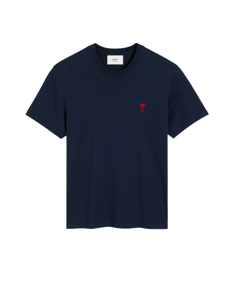 AMI PARIS - T-SHIRT AMI DE COEUR EN COTON Bleu marine