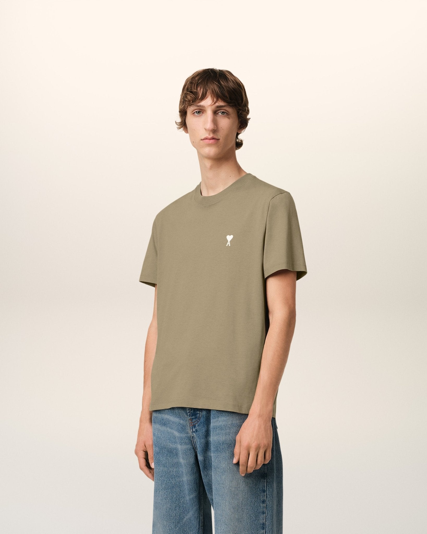 AMI PARIS -T-SHIRT AMI DE COEUR EN COTON Vert