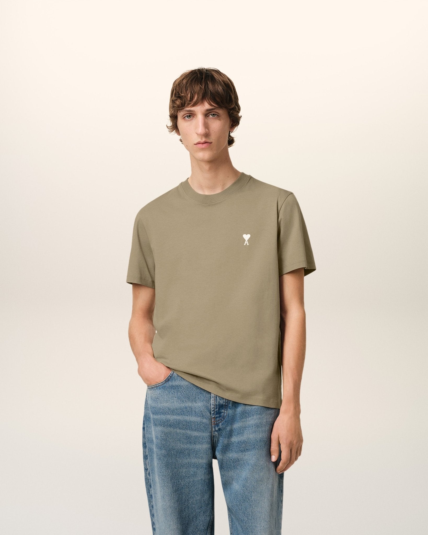 AMI PARIS -T-SHIRT AMI DE COEUR EN COTON Vert