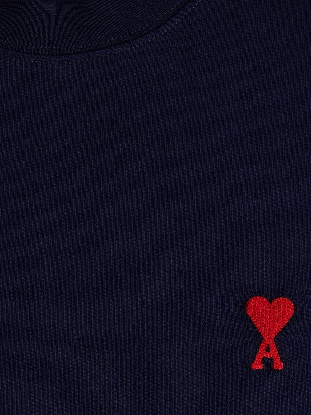 Ami Paris - T Shirt Bleu Nautique Ami de Coeur