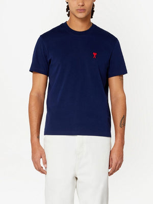 Ami Paris - T Shirt Bleu Nautique Ami de Coeur