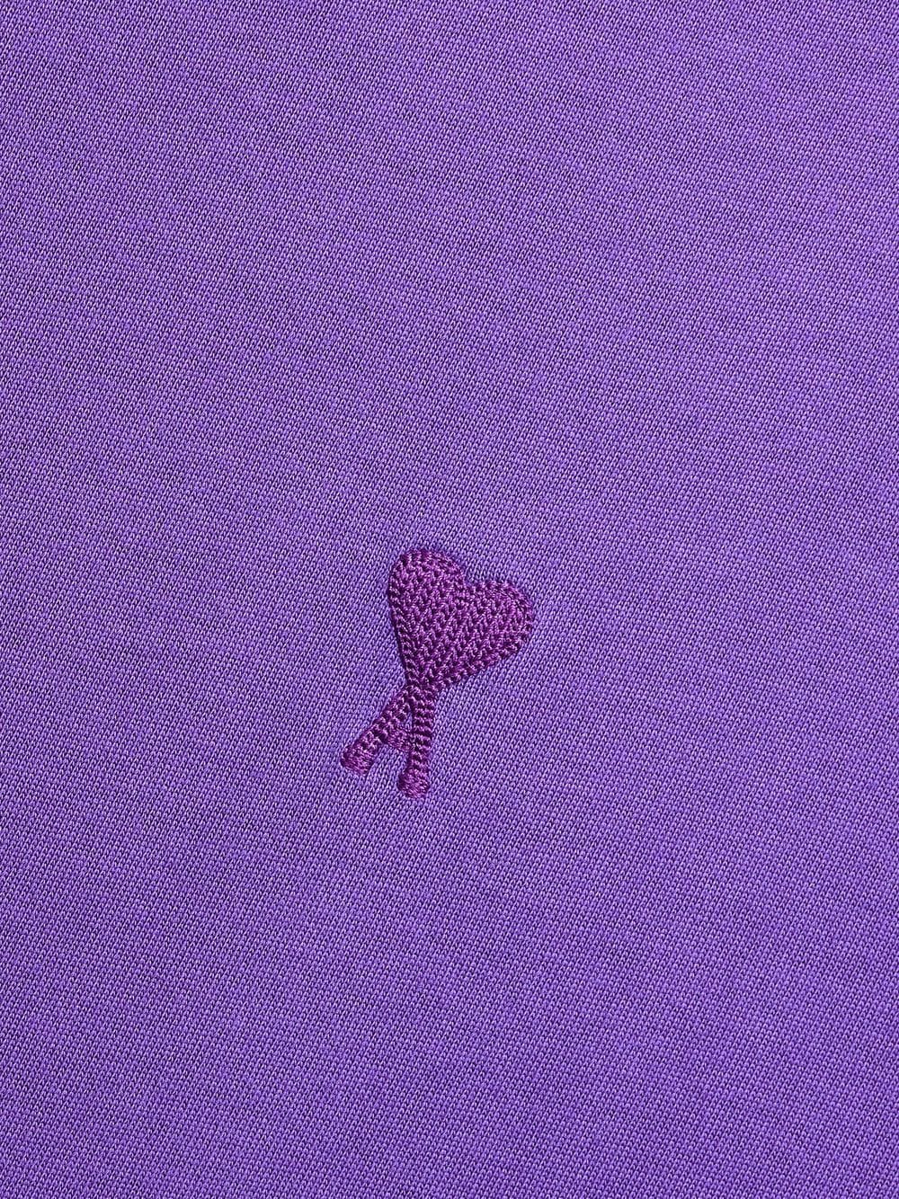 AMI Paris  - T-shirt coton bio violet