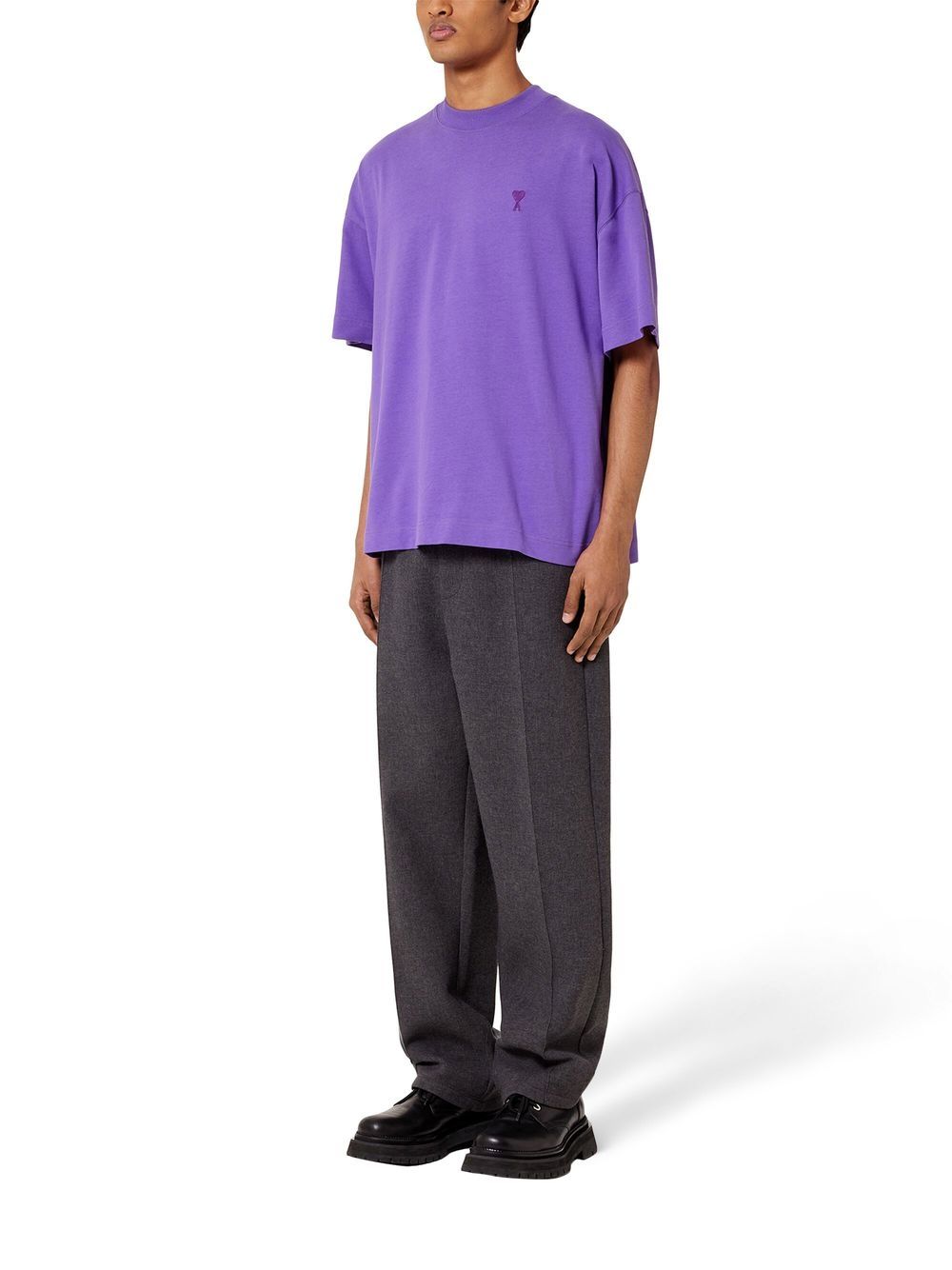 AMI Paris  - T-shirt coton bio violet