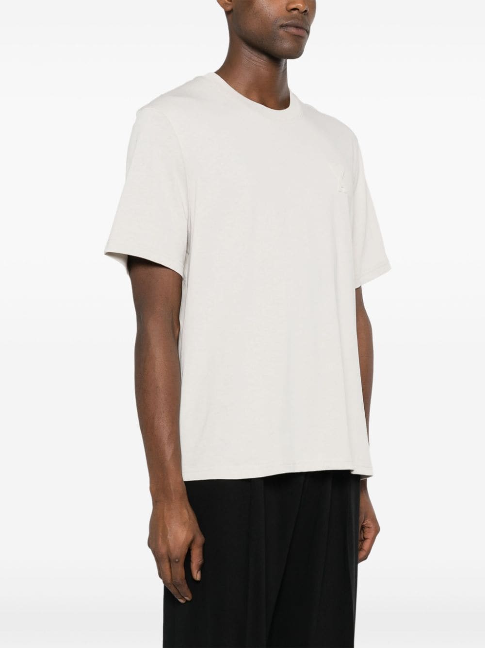 AMI Paris - T-shirt crème en coton à logo