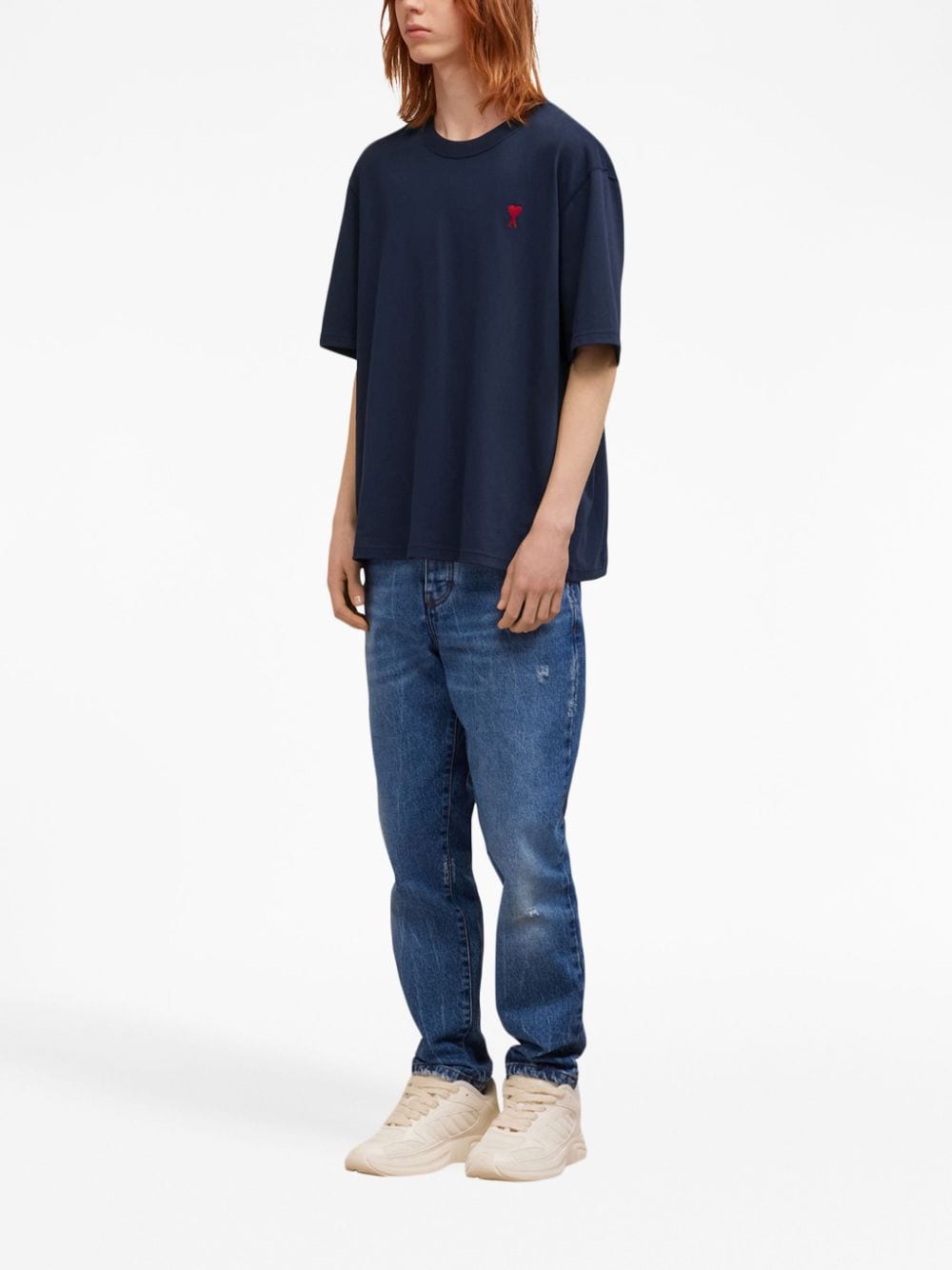 AMI Paris  - T-Shirt Marine Ami De Coeur