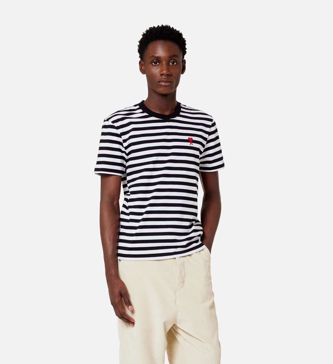 AMI Paris  - T-Shirt Marinière Ami De Coeur