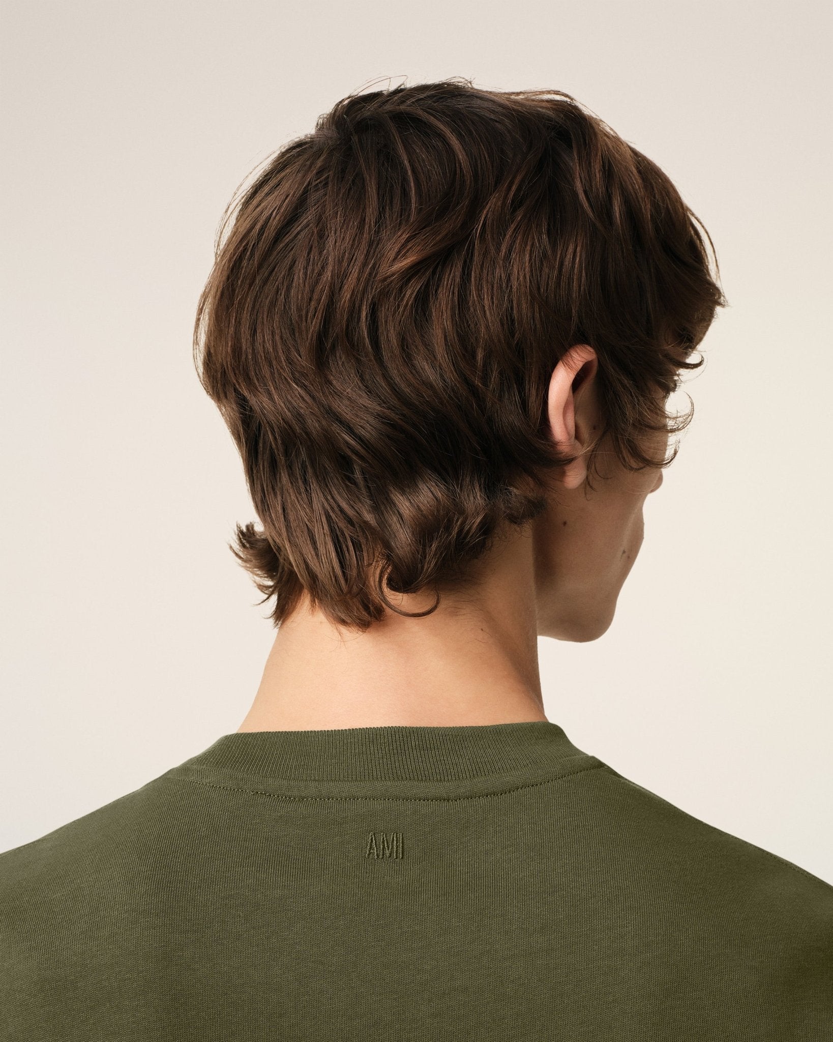 AMI PARIS - T-SHIRT VERT AMI DE COEUR EN COTON Vert