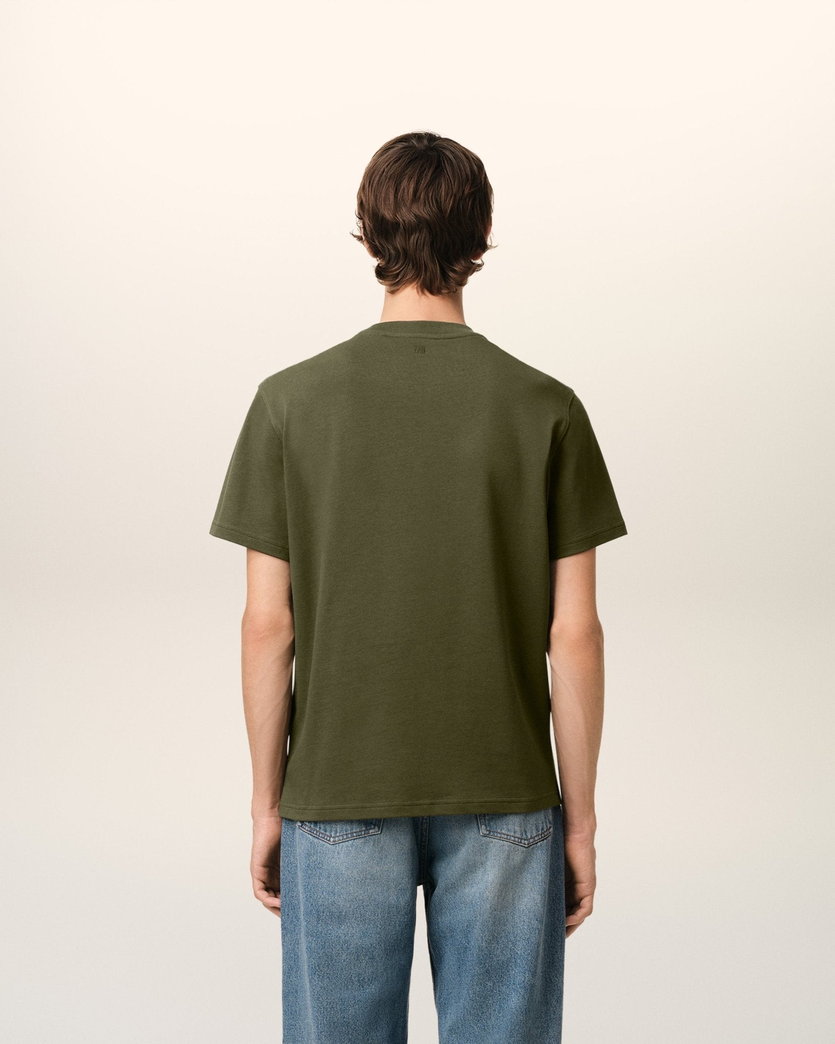 AMI PARIS - T-SHIRT VERT AMI DE COEUR EN COTON Vert