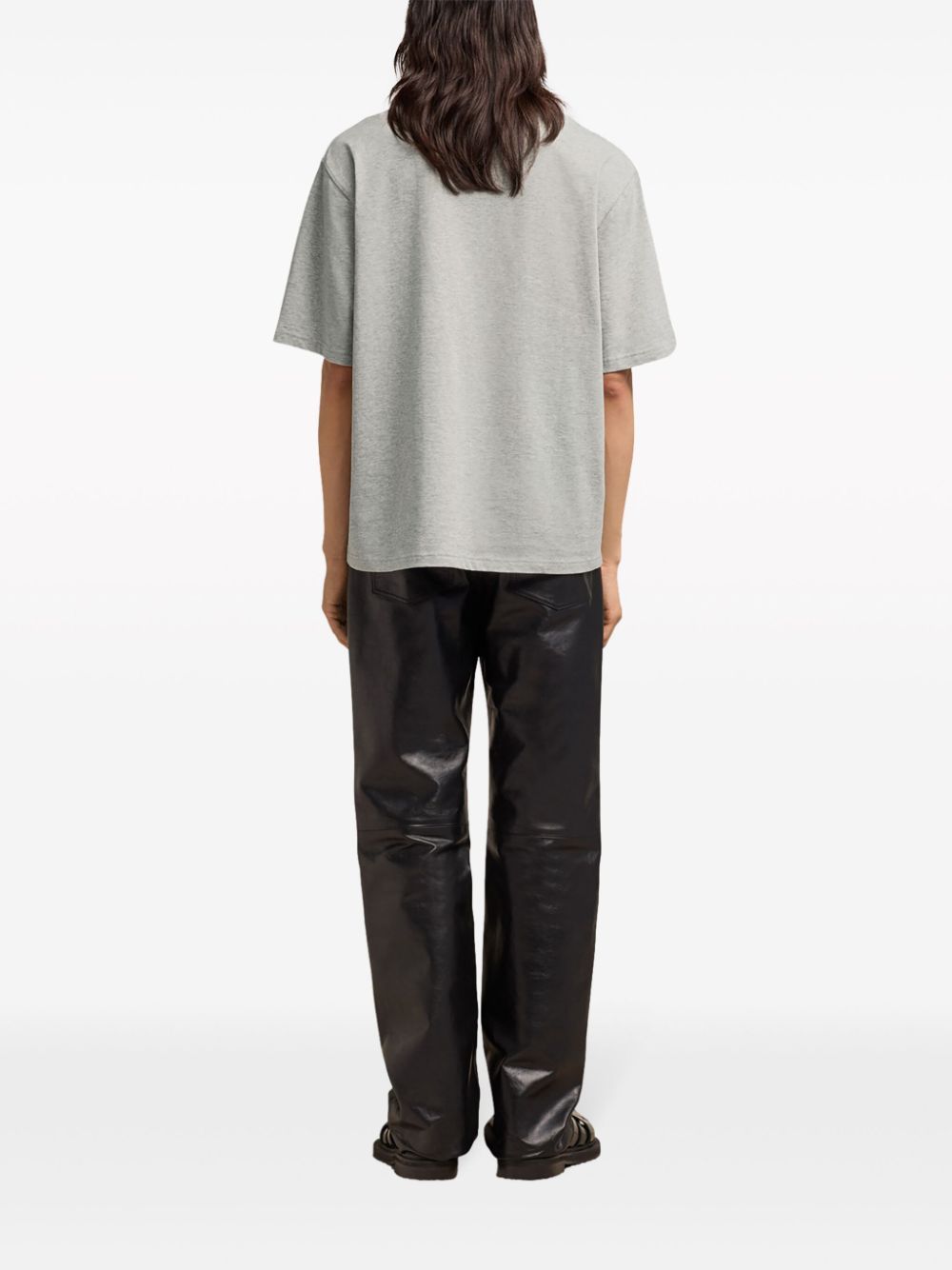 Ami Paris T-shirt à logo Ami de Coeur brodé gris chiné