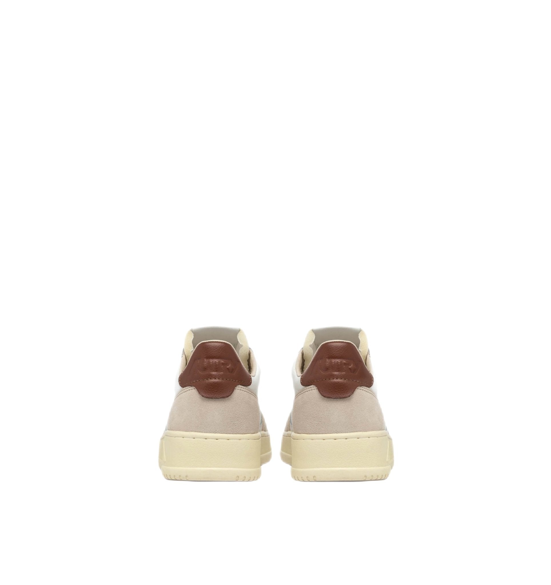 AUTRY - Basket basse Medalist cuir blanc et daim marron