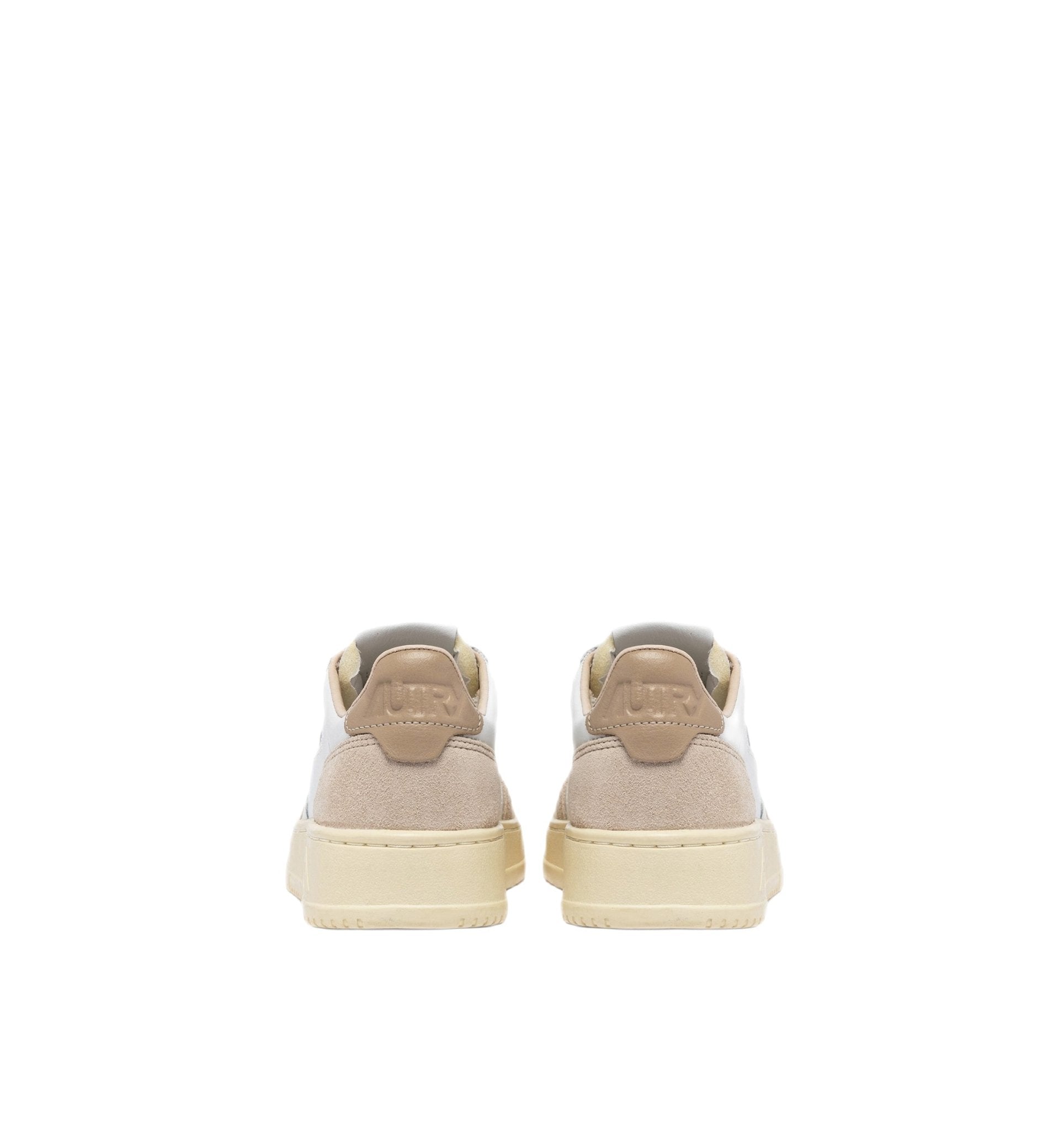 AUTRY - Basket basse Medalist cuir et daim blanc / beige