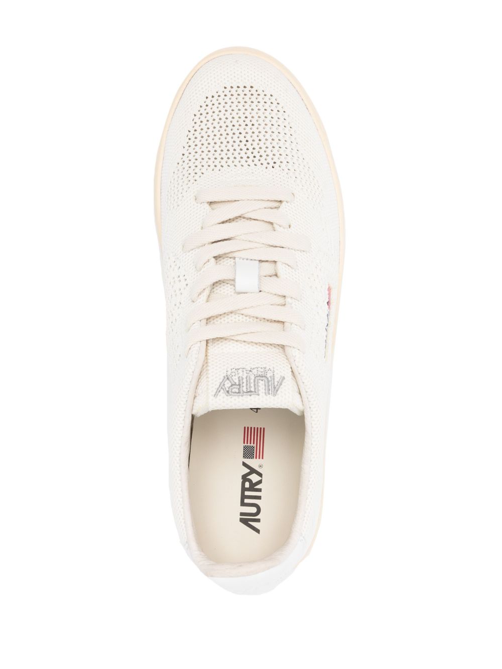 AUTRY - BASKETS MEDALIST EASEKNIT LOW EN TISSU PEARSORBET blanc