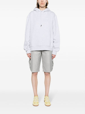 Jacquemus Hoodie gris à logo brodé