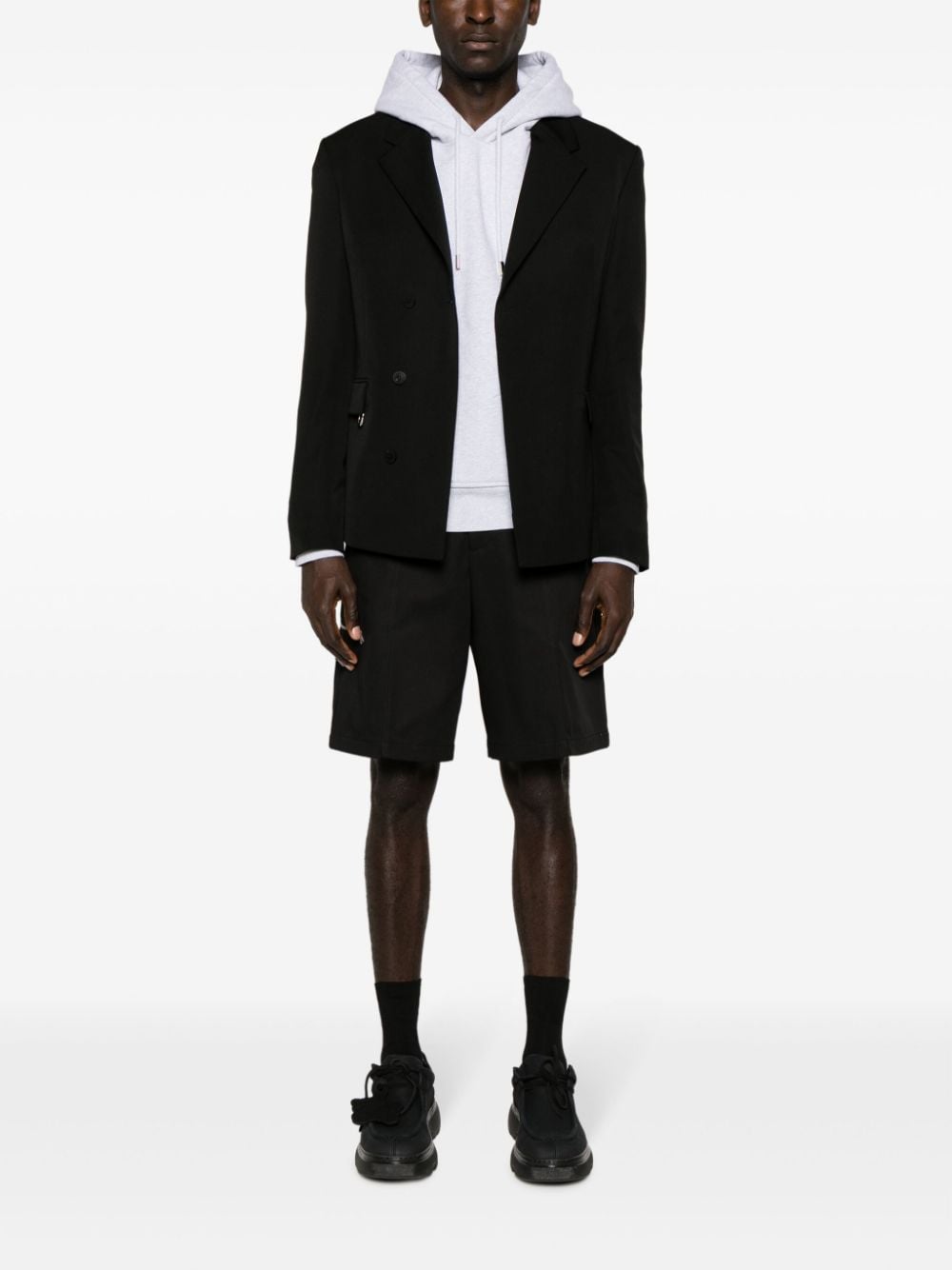 Jacquemus Hoodie gris à logo brodé
