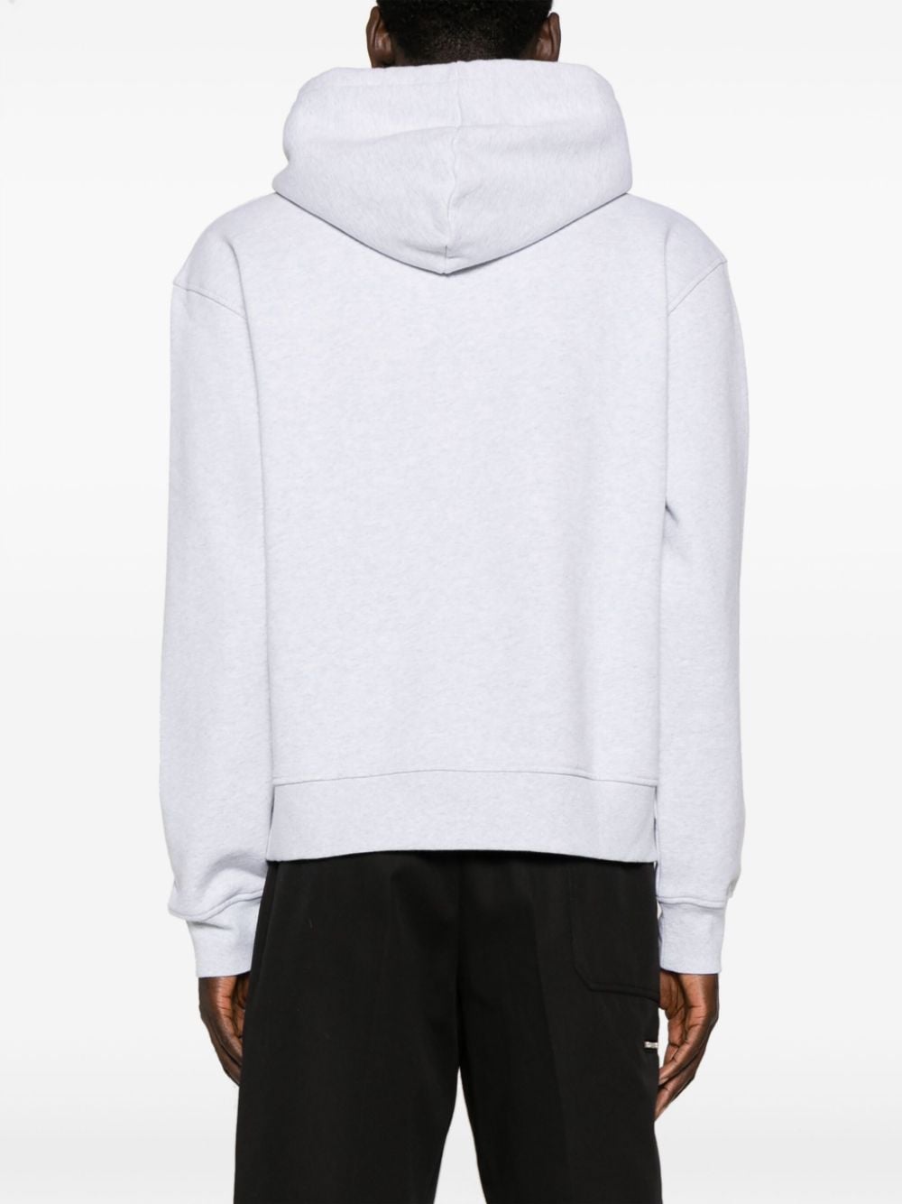 Jacquemus Hoodie gris à logo brodé