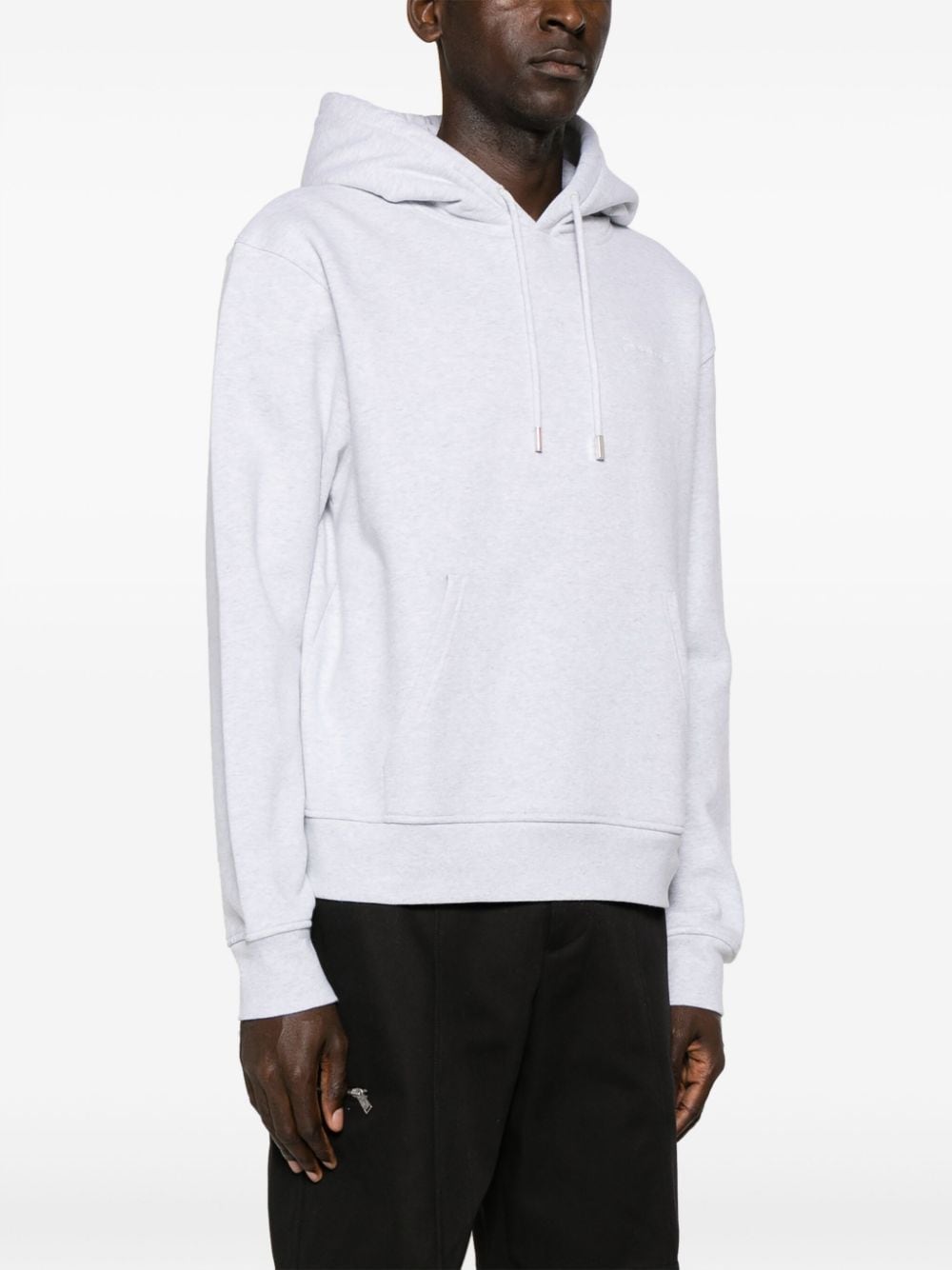 Jacquemus Hoodie gris à logo brodé