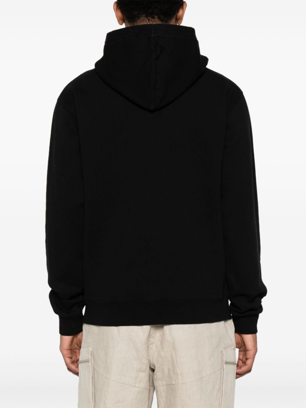 Jacquemus Le hoodie noir avec patch logo en gros grain
