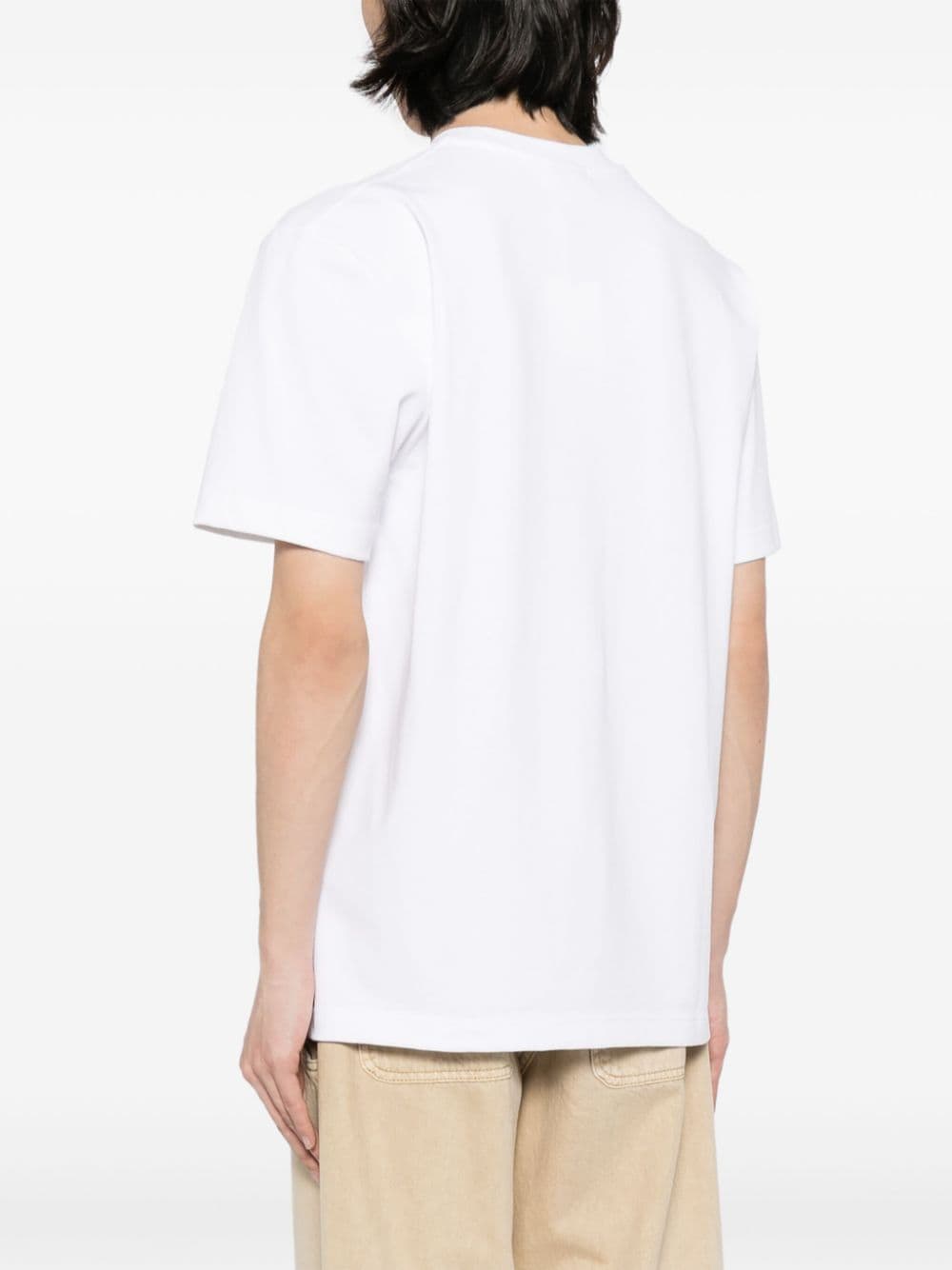 Jacquemus T-shirt blanc logo patch Gros Grain