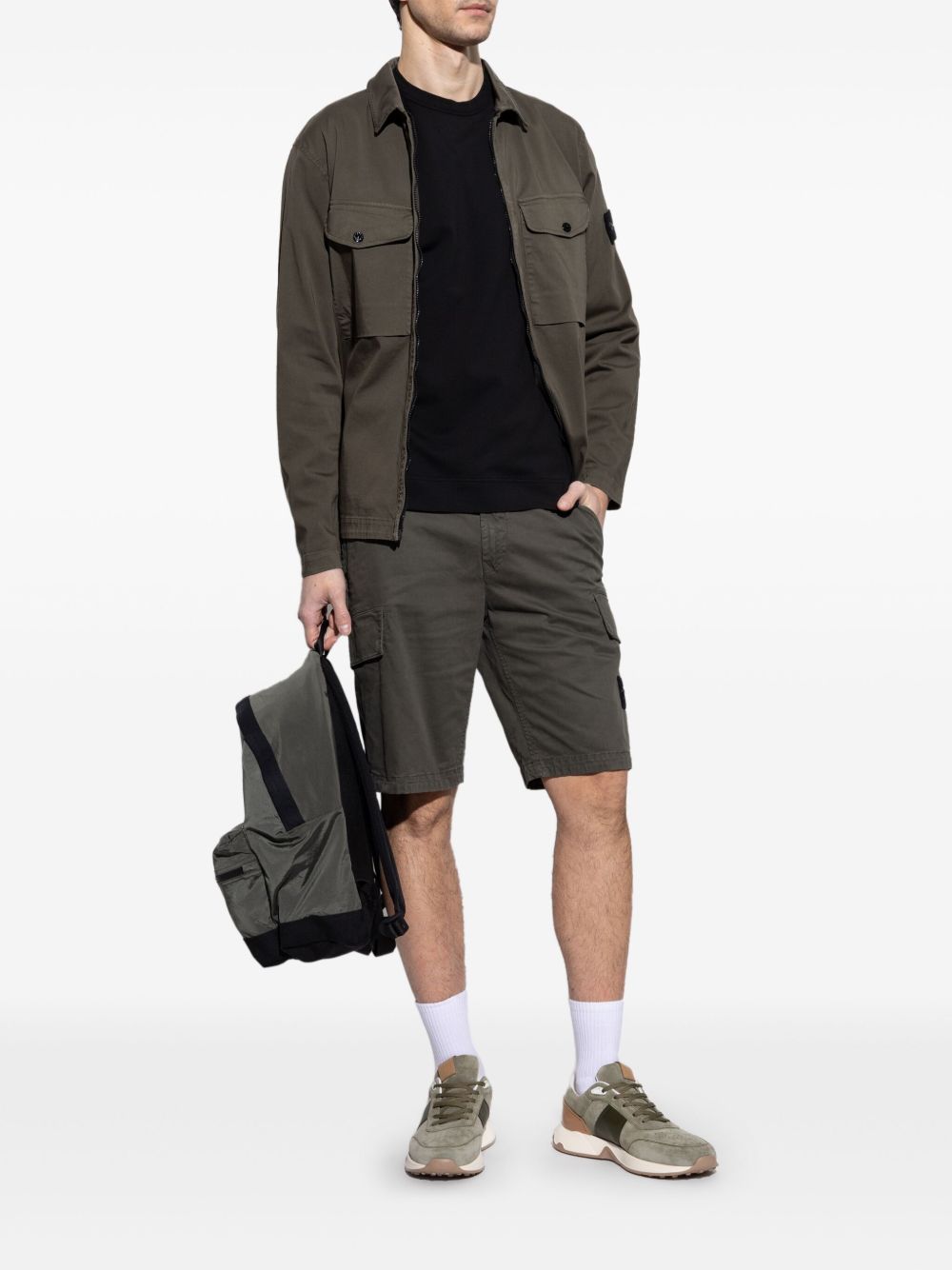 STONE ISLAND - bermuda à patch Compass vert