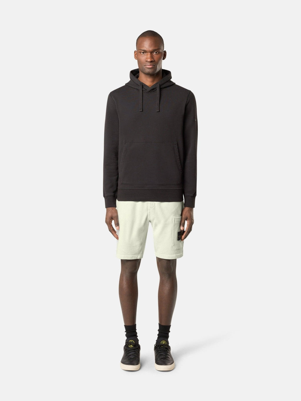 STONE ISLAND - Bermuda cargo à poches et à cordon de serrage à la taille Bleu ciel