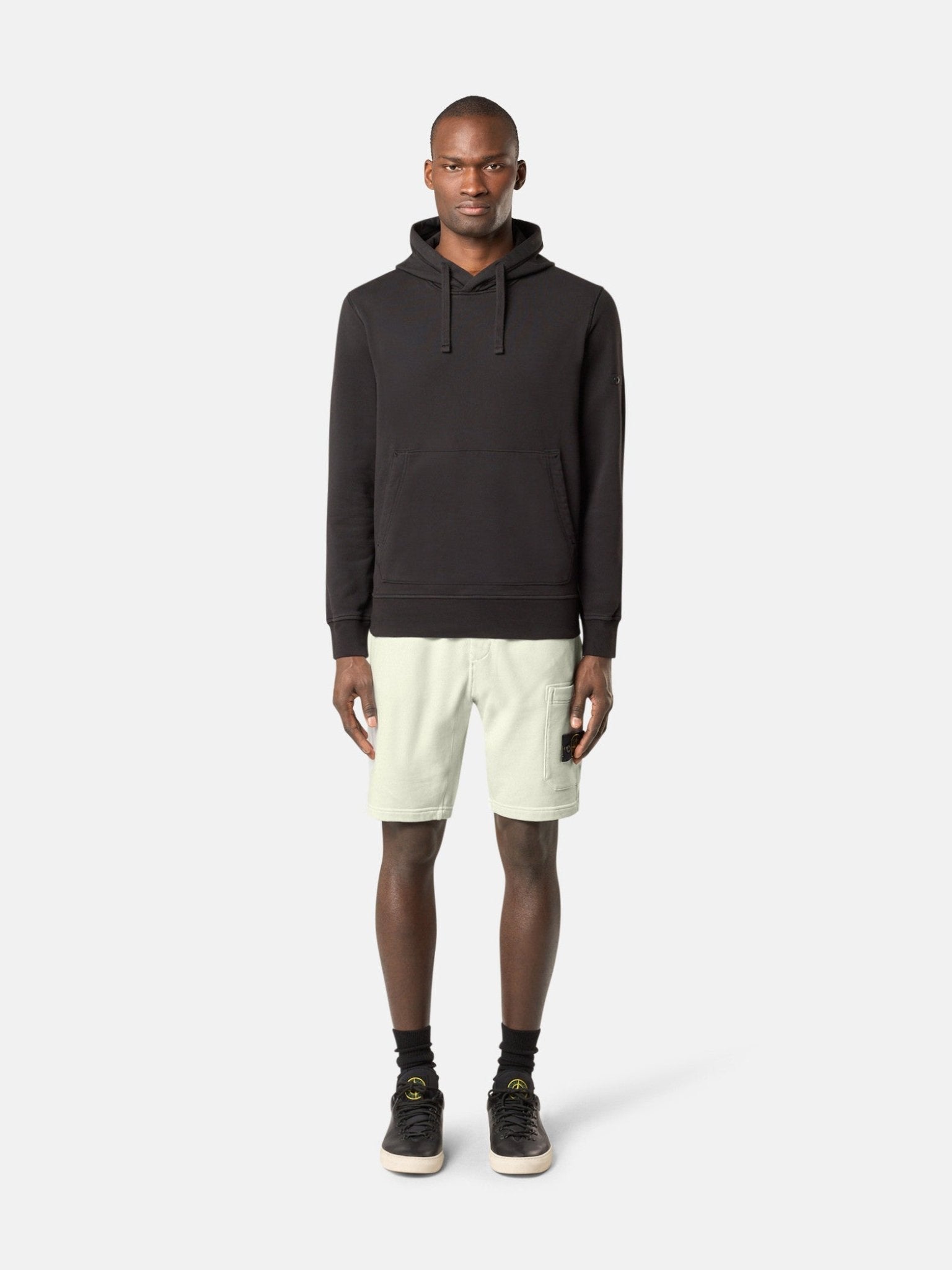 STONE ISLAND - Bermuda cargo à poches et à cordon de serrage à la taille Bleu ciel