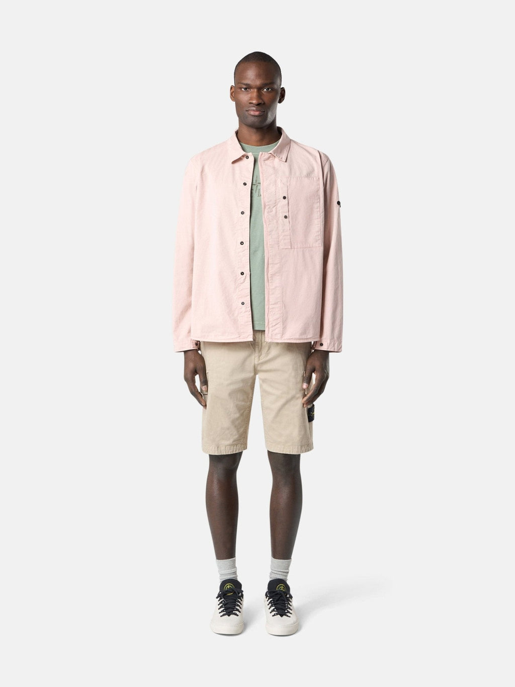 STONE ISLAND - Bermuda cargo coupe slim à poches zippées Desert