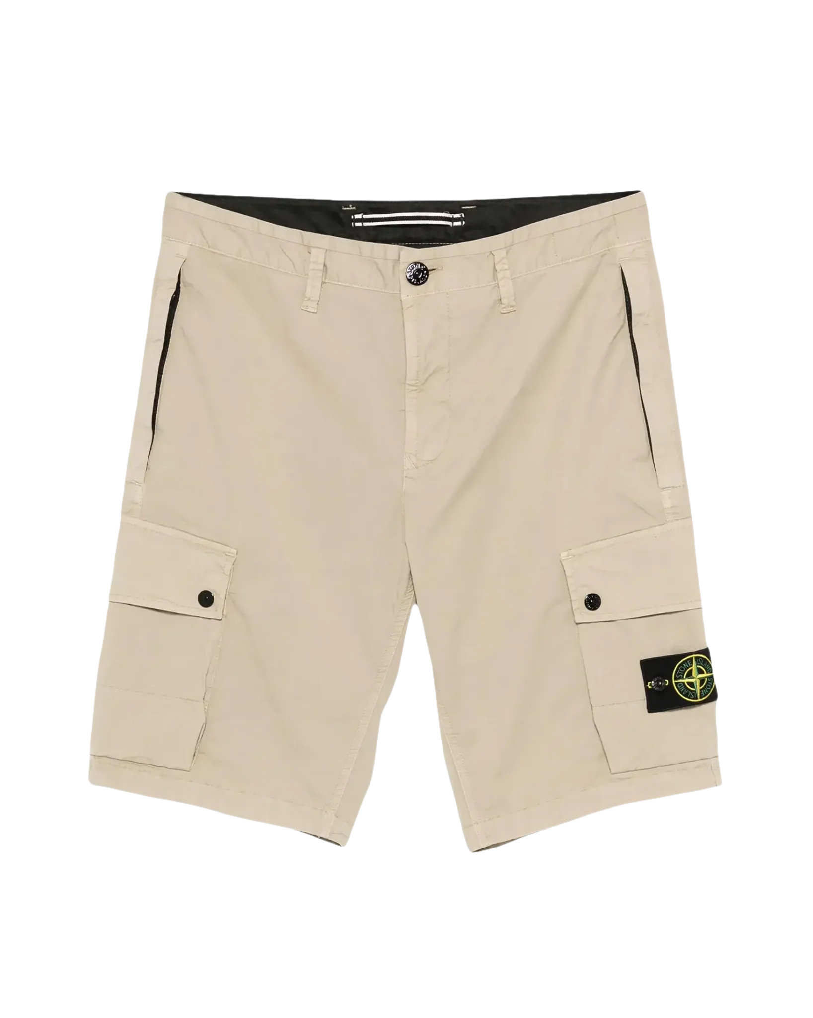 STONE ISLAND - Bermuda cargo coupe slim à poches zippées Desert - Lothaire