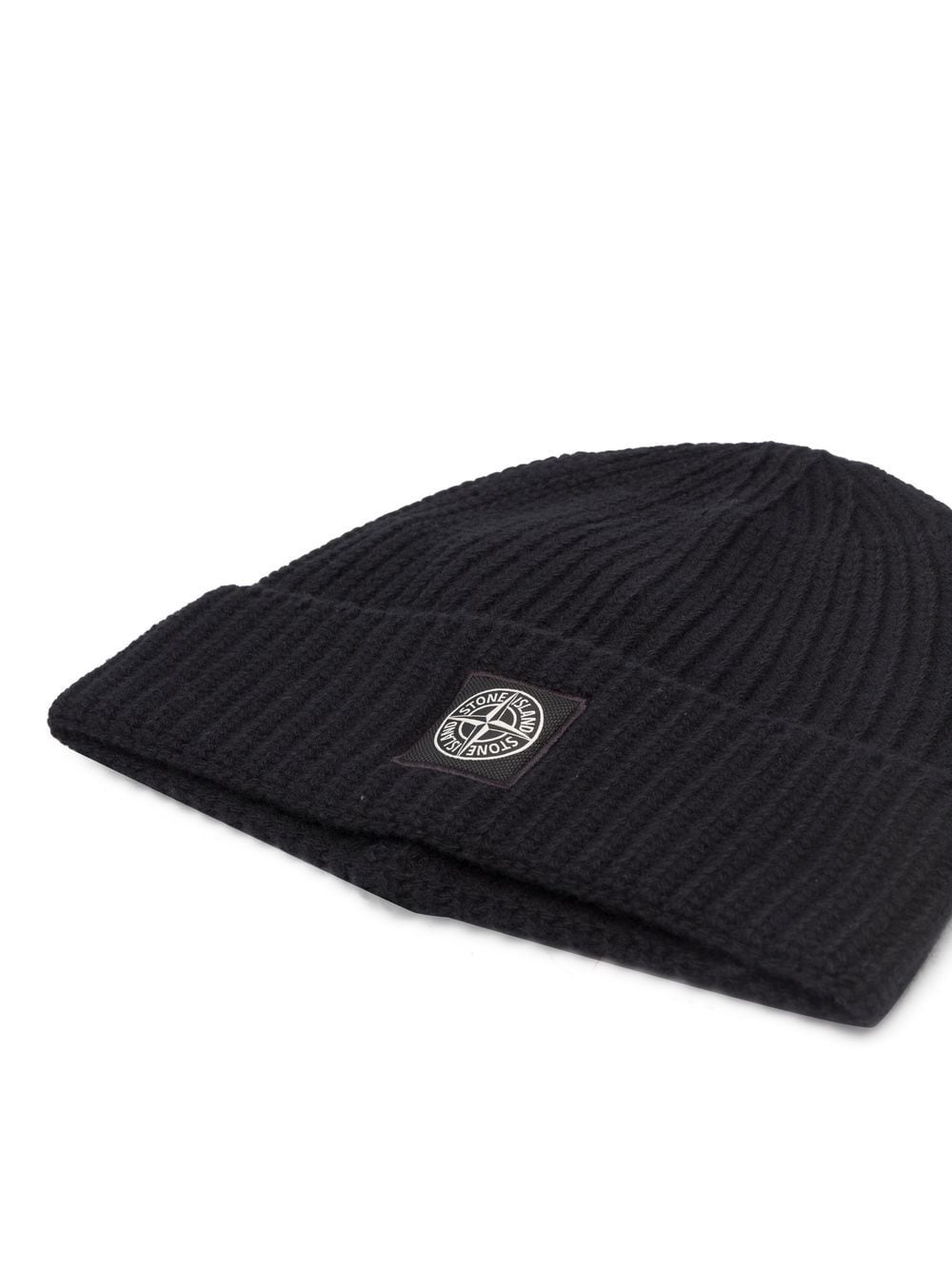 Stone Island Bonnet noir à patch logo