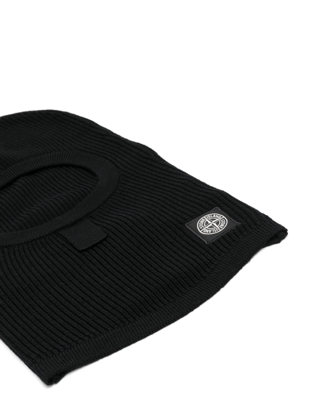 Stone Island - Cagoule en laine vierge à patch Compass noir
