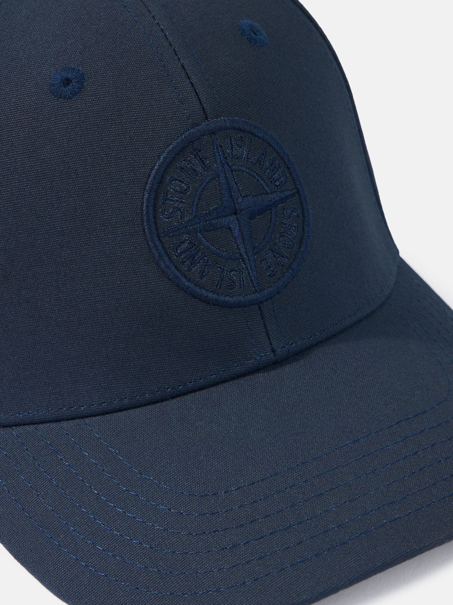 STONE ISLAND - Casquette en coton avec logo brodé Bleu marine