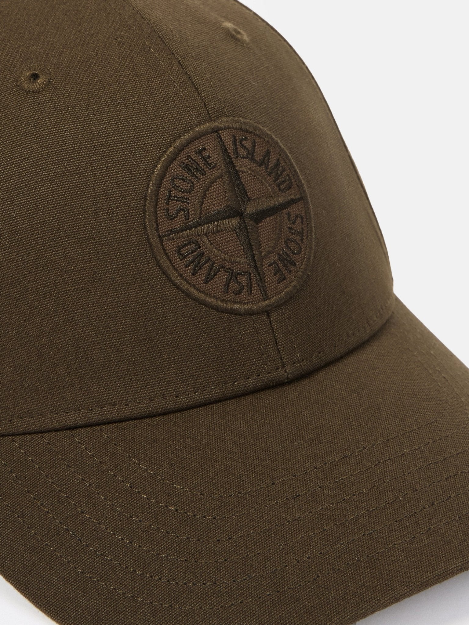 STONE ISLAND - Casquette en coton avec logo brodé Kaki