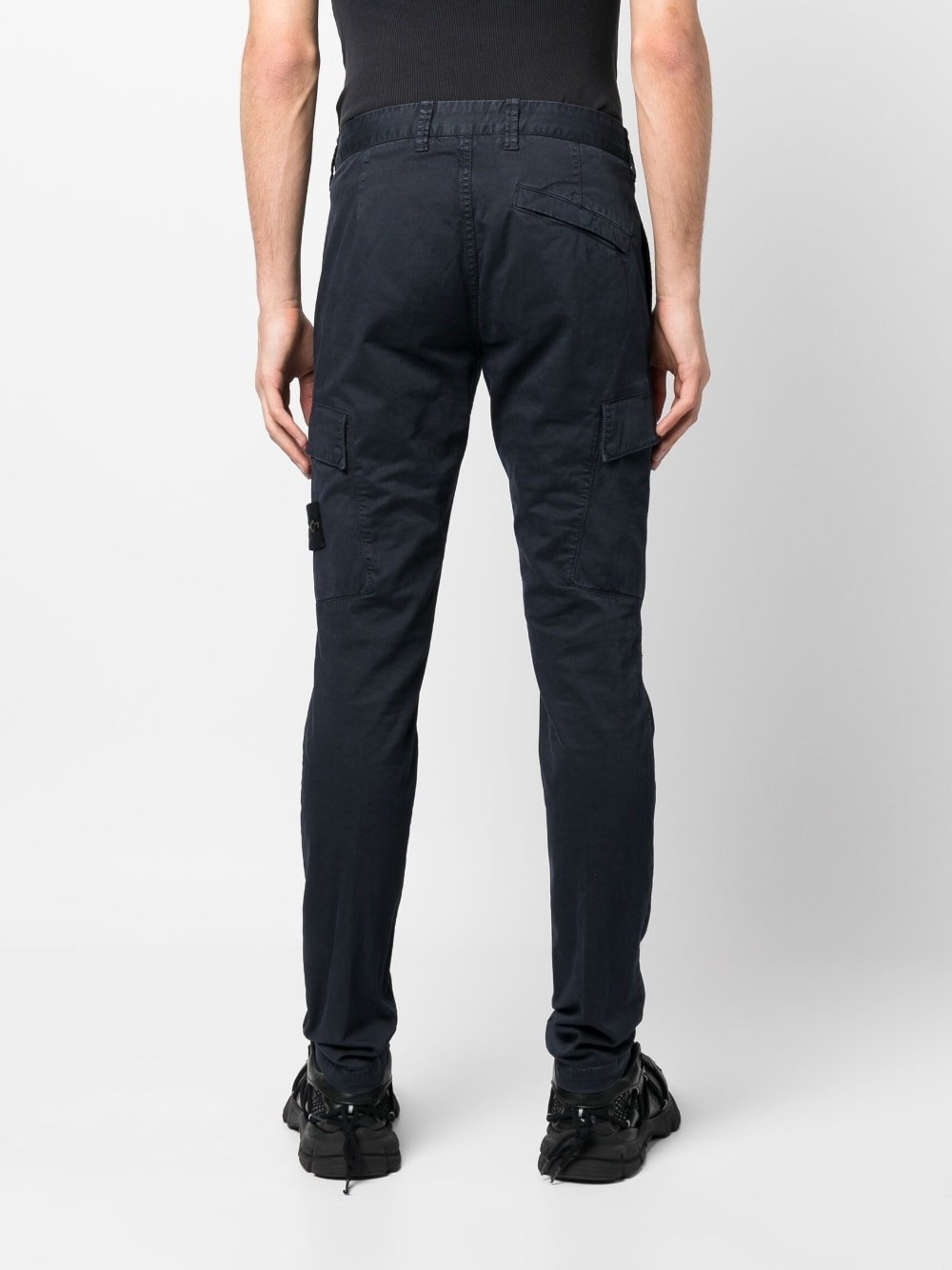 Stone Island Pantalon bleu cargo 30410 SUPIMA® COTTON
