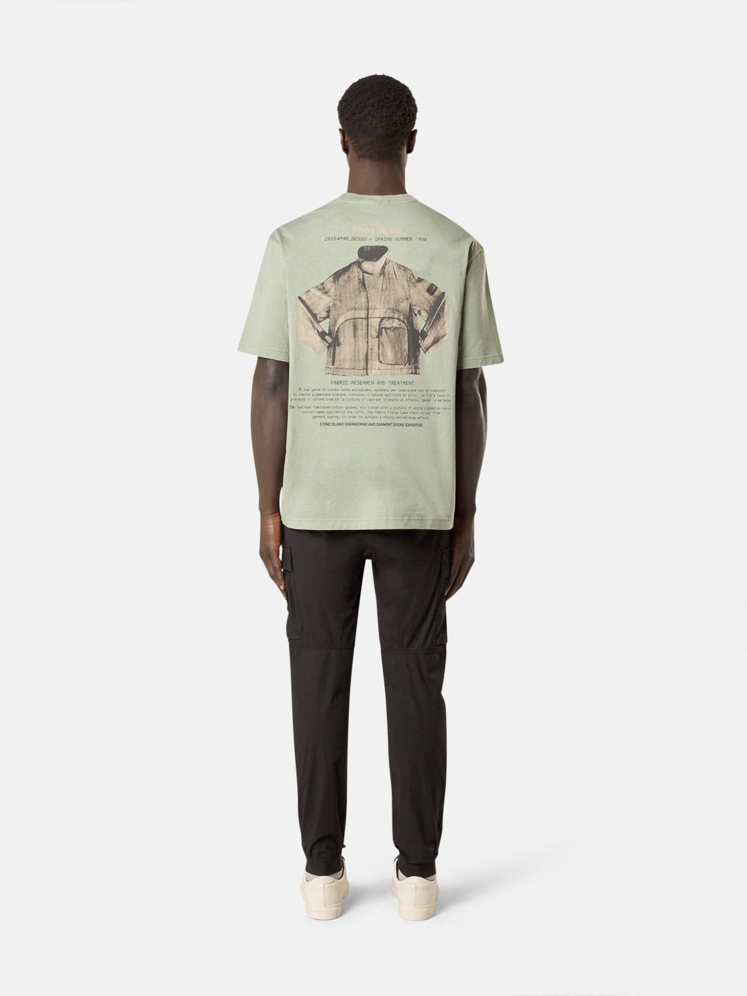 STONE ISLAND - Pantalon cargo coupe fuselée regular à poches zippées Noir