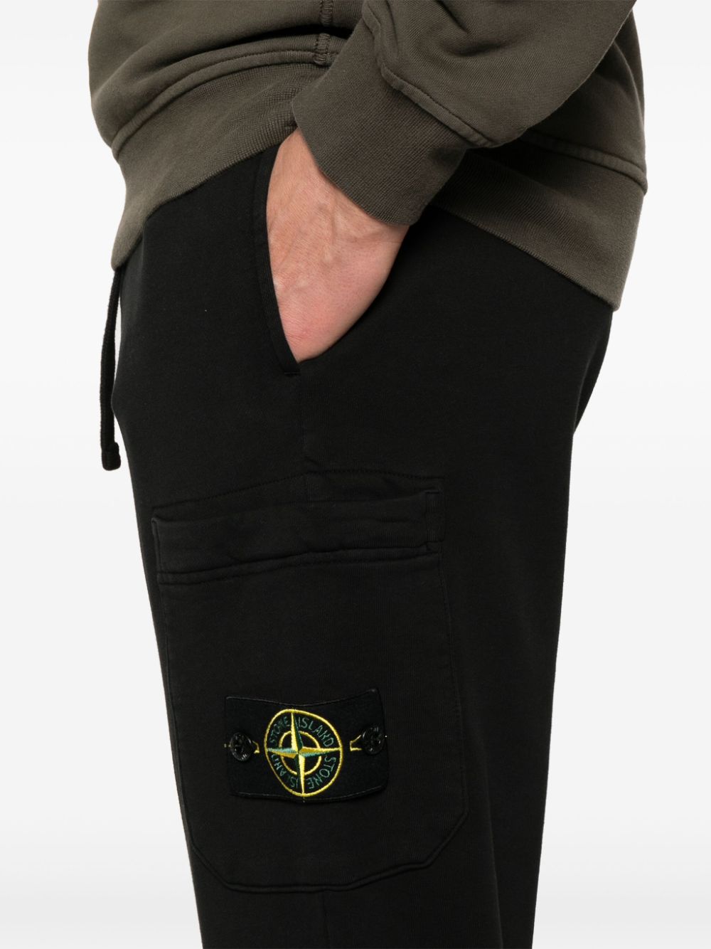 Stone  Island - Pantalon jogging en coton biologique noir