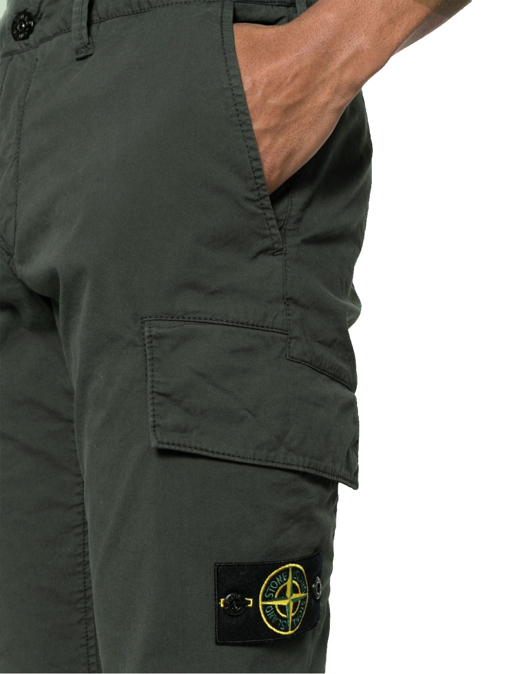 Stone Island - Pantalon slim musk à poches cargo vert