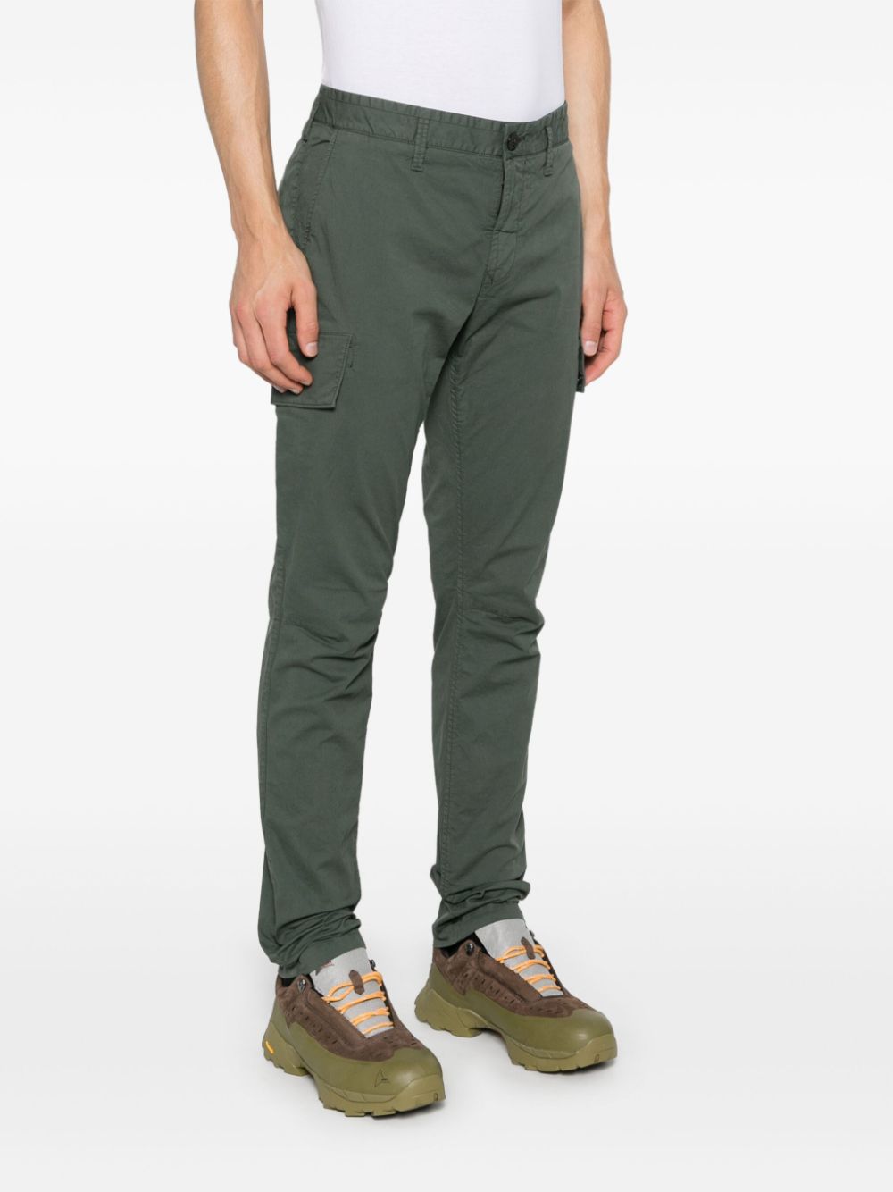 Stone Island - Pantalon slim musk à poches cargo vert