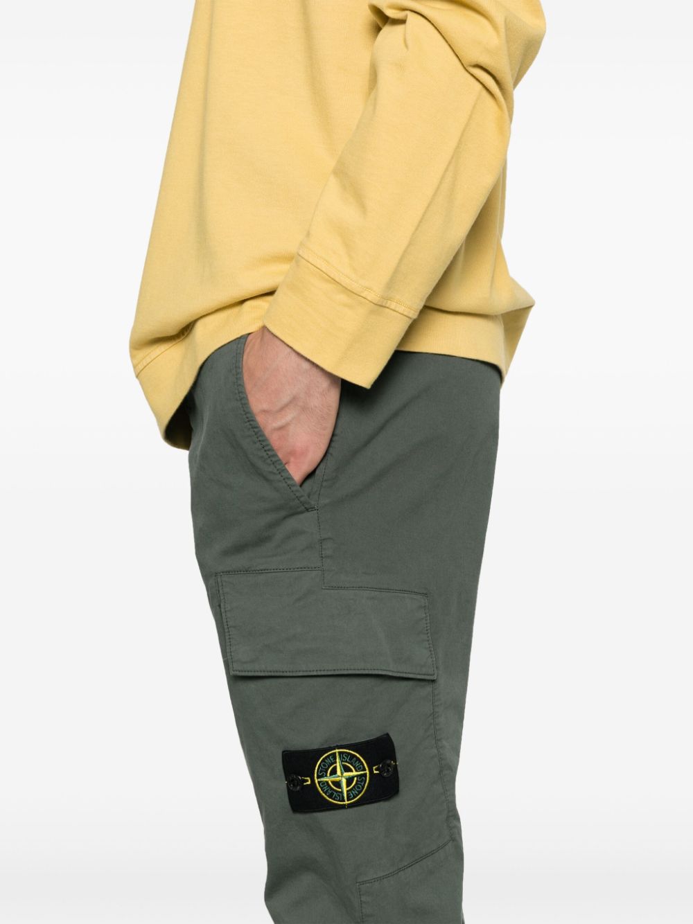 Stone Island - Pantalon slim musk à poches cargo vert
